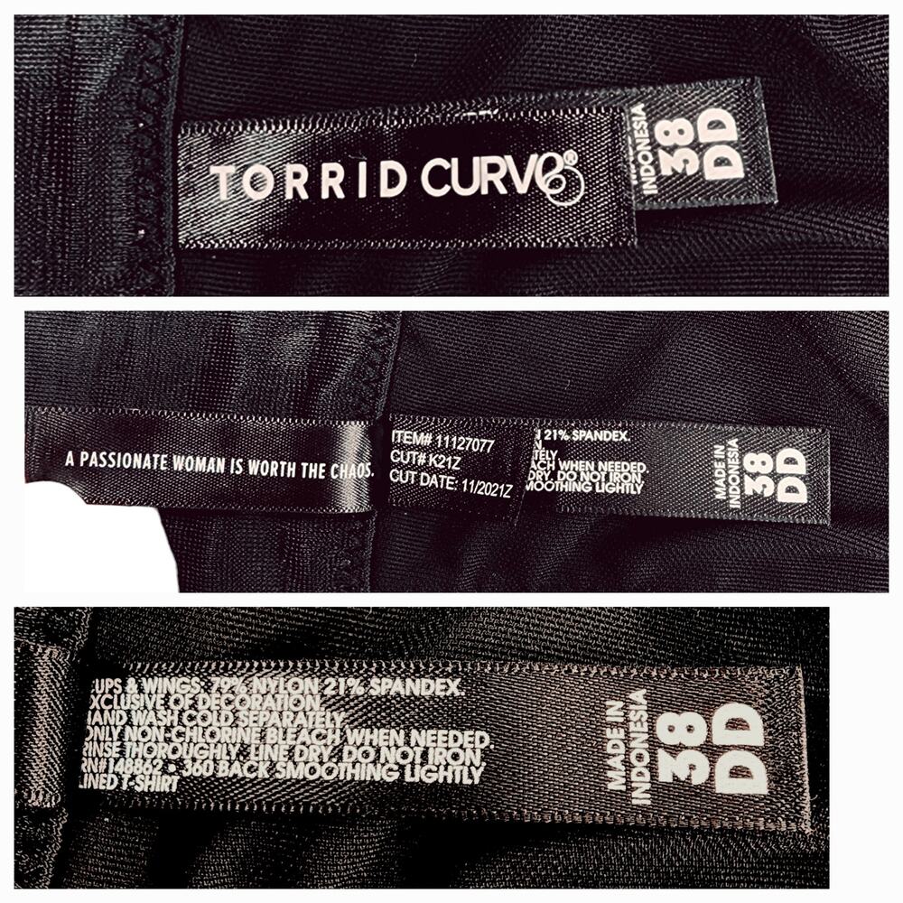 Torrid 38DD Perfect Tshirt Bra‎ Black Womens Back Hook Closure Underwire - Picture 4 of 11